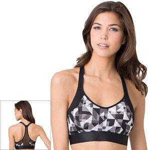 Juniors' SO® Bra: Mesh-Back Low-Impact Colorblock T-Back Push-Up Sports Bra