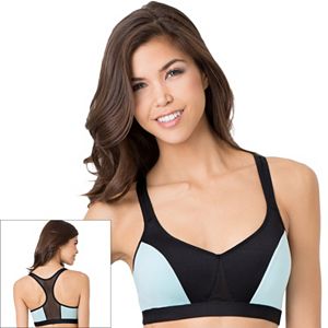 Juniors' SO® Bra: Mesh-Back Low-Impact Colorblock Push-Up Sports Bra