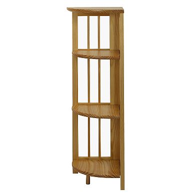 Casual Home 4-Shelf Folding Corner Bookcase