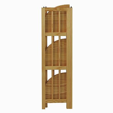 Casual Home 4-Shelf Folding Corner Bookcase