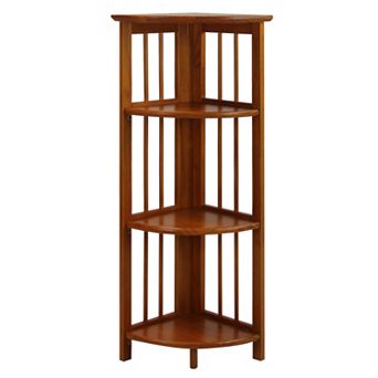 Casual Home 3-Shelf Folding Corner Bookcase