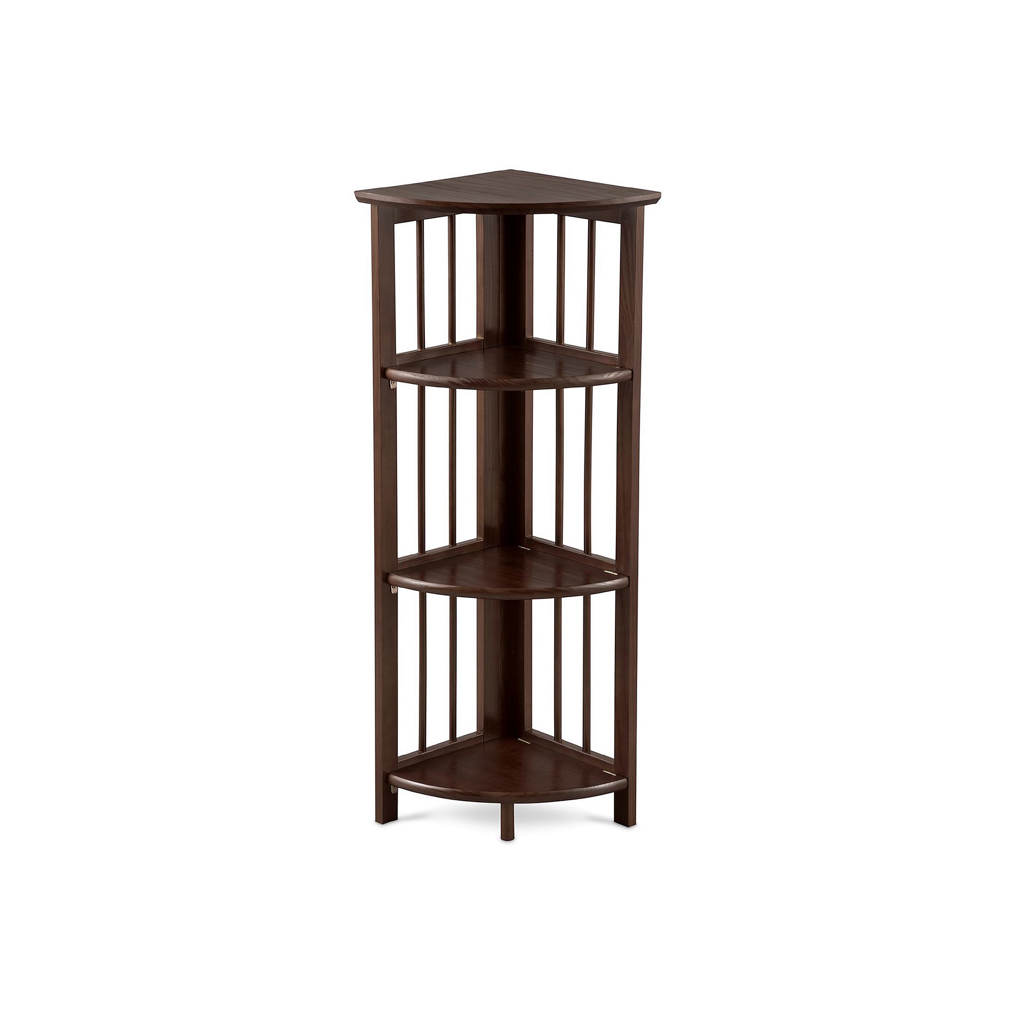 Casual Home 3-Shelf Folding Corner Bookcase, Truffle Brown