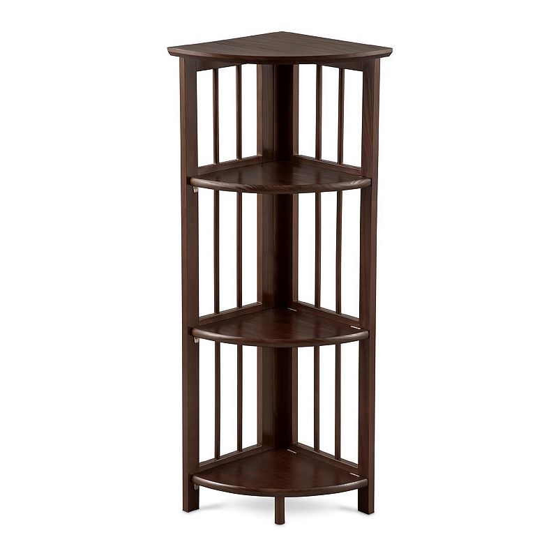 Fc Design 5 Tier Corner Bookcase Wooden Display Shelf Storage Rack  Multipurpose Shelving Unit In Red Cocoa Finish : Target