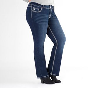 Plus Size Rhythm in Blues Embellished Slim Bootcut Jeans