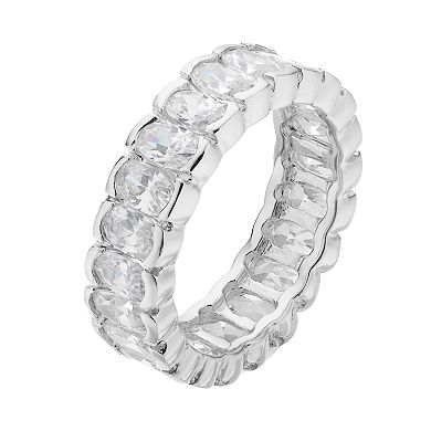 Sophie Miller Sterling Silver Cubic Zirconia Eternity Ring