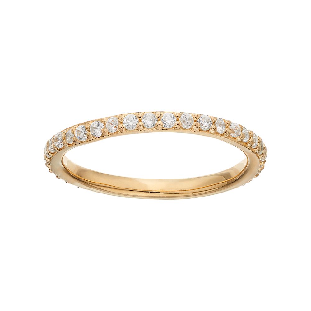 Sophie Miller 14k Gold Plated Cubic Zirconia Eternity Ring