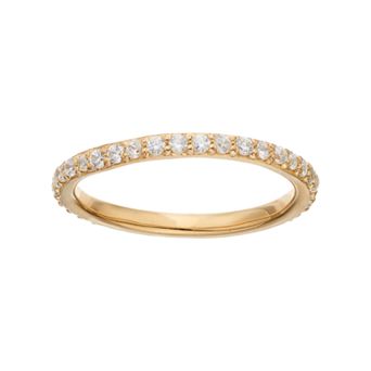 Sophie Miller 14k Gold Plated Cubic Zirconia Eternity Ring