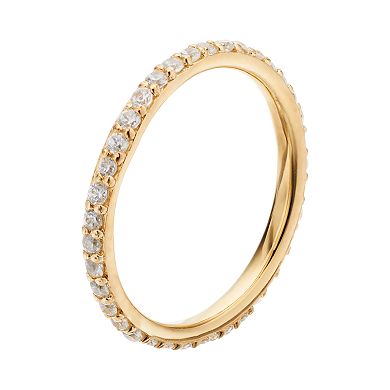 Sophie Miller 14k Gold Plated Cubic Zirconia Eternity Ring