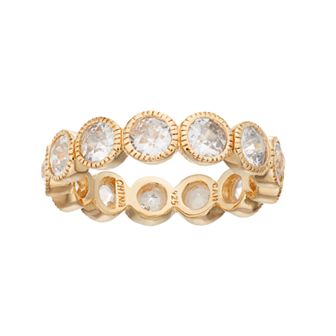 Sophie Miller 14k Gold Plated Cubic Zirconia Eternity Ring