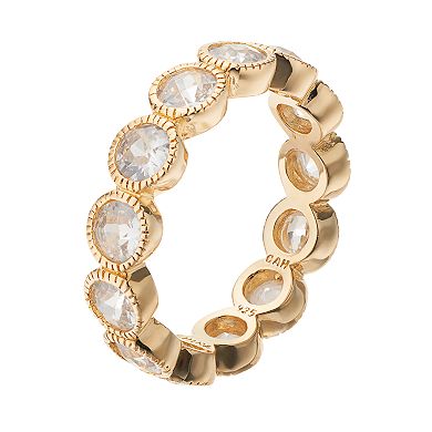 Sophie Miller 14k Gold Plated Cubic Zirconia Eternity Ring