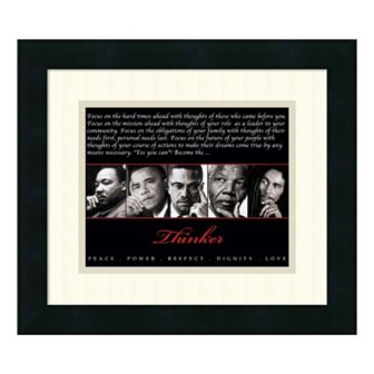 Amanti Art "Thinker: Peace, Power, Respect, Dignity, Love" Framed Wall Art