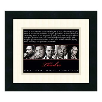 Amanti Art "Thinker: Peace, Power, Respect, Dignity, Love" Framed Wall Art