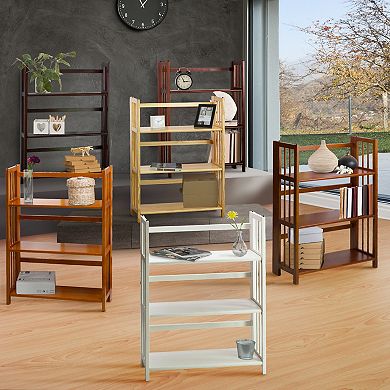 Casual Home 3-Shelf Folding Stackable Bookcase 