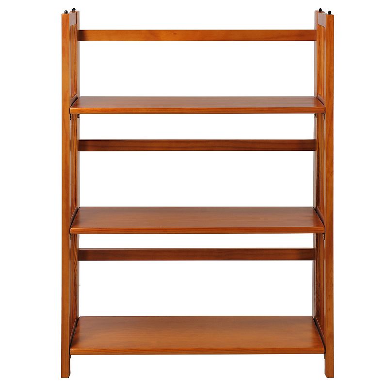 Casual Home 27.5-in. Wide 3-Shelf Folding Stackable Bookcase, Honey