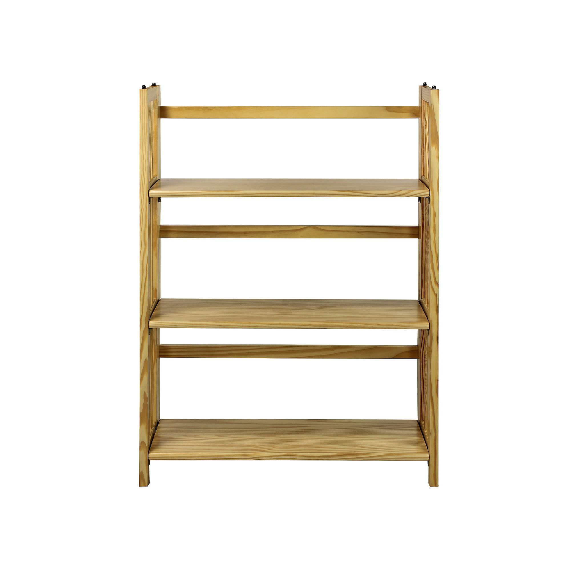 Casual Home 27.5-in. Wide 3-Shelf Folding Stackable Bookcase, Natural