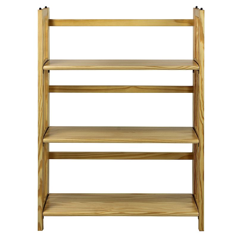 Casual Home 3-Shelf Folding Stackable Bookcase, Natural