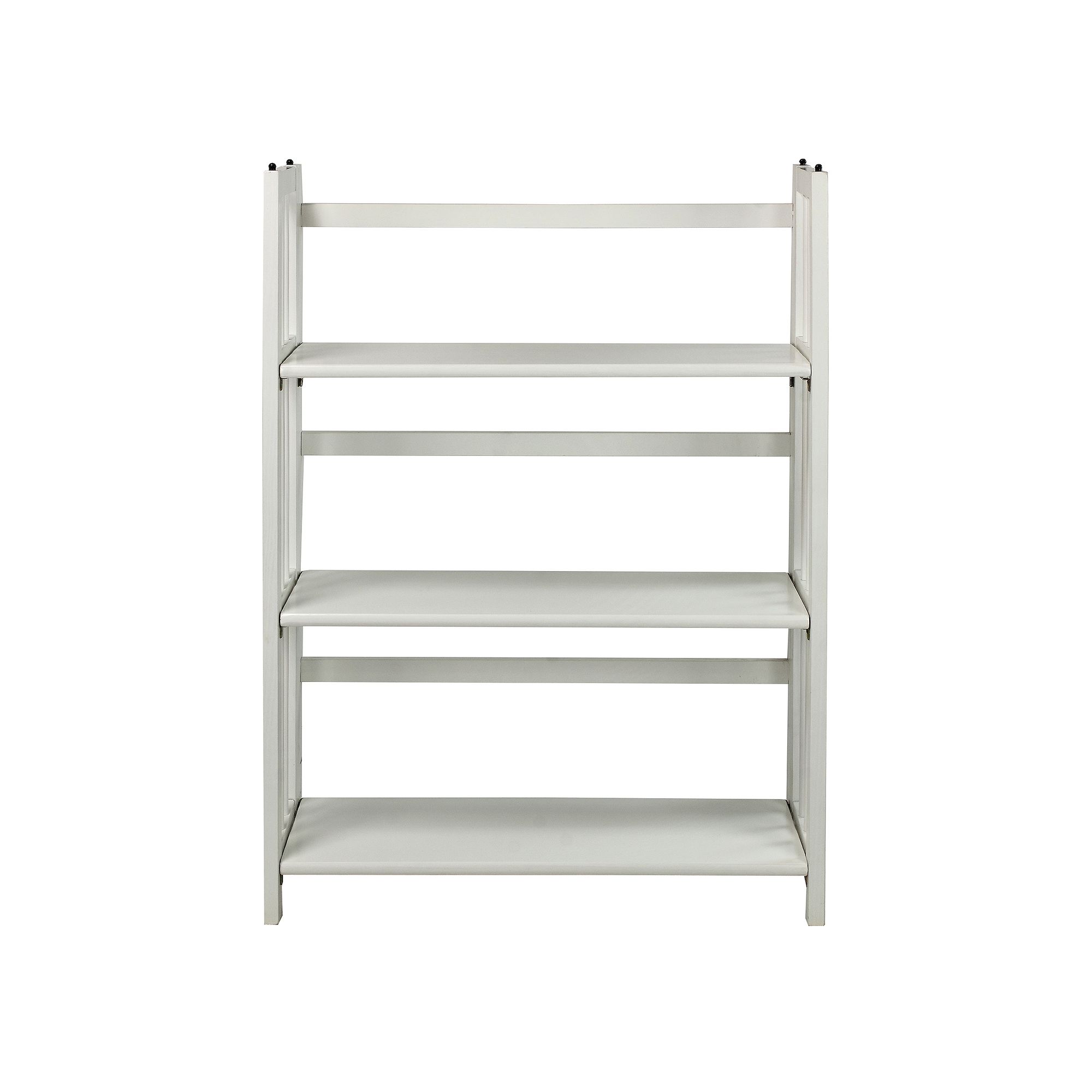 Casual Home 27.5-in. Wide 3-Shelf Folding Stackable Bookcase, White