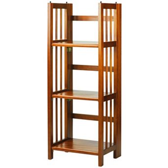 Casual Home 14 in Wide 3-Shelf Folding Stackable Bookcase