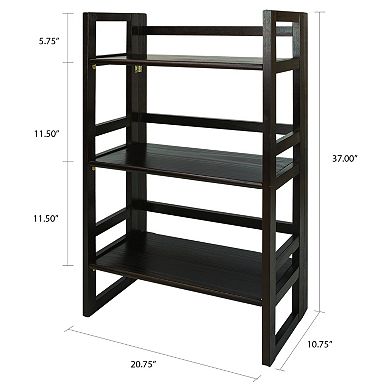 Casual Home 3-Shelf Folding Student Bookcase