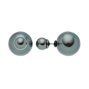Simply Vera Vera Wang Gray Simulated Pearl Double Stud Earrings