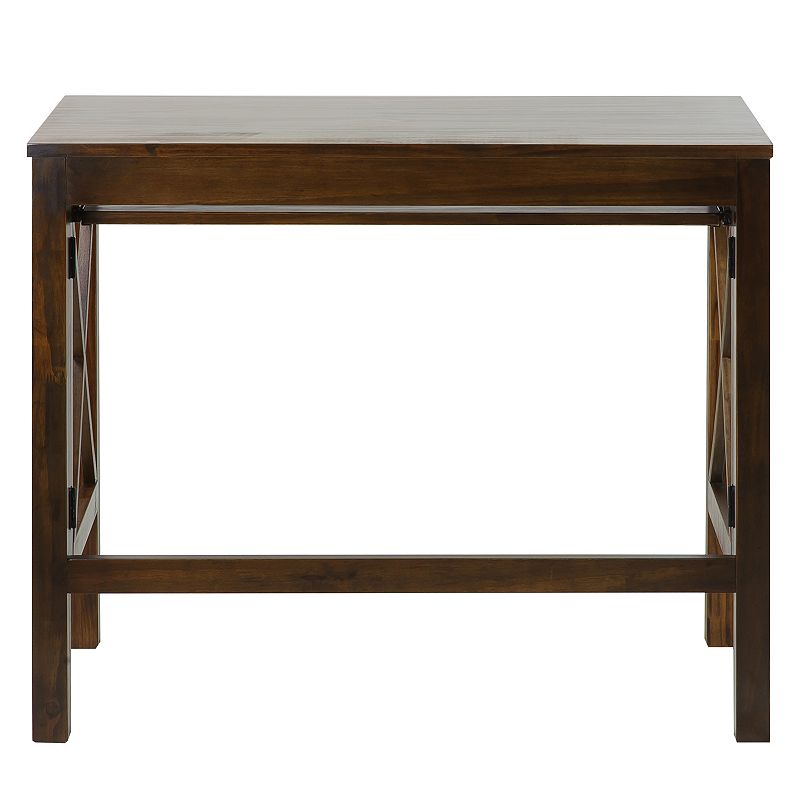 Montego Folding Desk with Pull-Out - Warm Brown