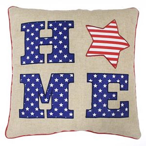 Celebrate Americana Together ''Home'' Letters Throw Pillow