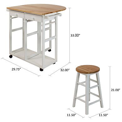 Casual Home Space Saver Kitchen Cart 3-piece Set