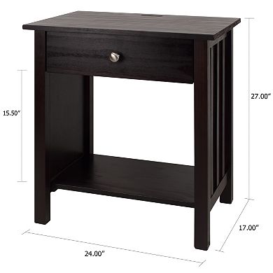 Casual Home Vanderbilt Night Stand with USB Port