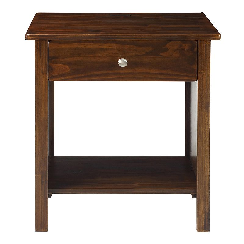 Casual Home Vanderbilt Night Stand with USB Port, Brown