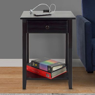 Casual Home Night Owl Nightstand with USB Port