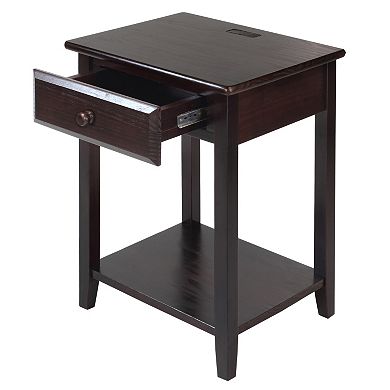 Casual Home Night Owl Nightstand with USB Port