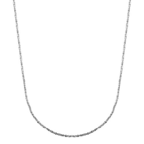 Everlasting Gold 14k White Gold Crisscross Chain Necklace 18 in.