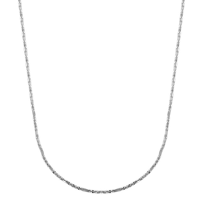 Everlasting Gold 14k White Gold Crisscross Chain Necklace - 18 in., Women