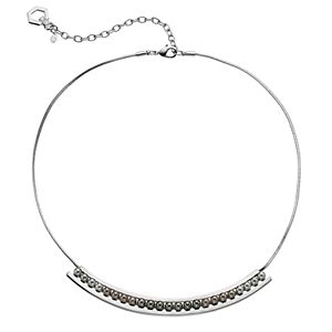 Simply Vera Vera Wang Gray Simulated Pearl Curved Bar Necklace