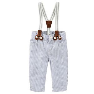 Baby Boy OshKosh B'gosh® Suspender Seersucker Hickory Striped Pants