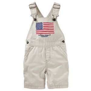 Baby Boy OshKosh B'gosh® American Flag Khaki Shortalls