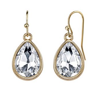 1928 Simulated Crystal Teardrop Earrings