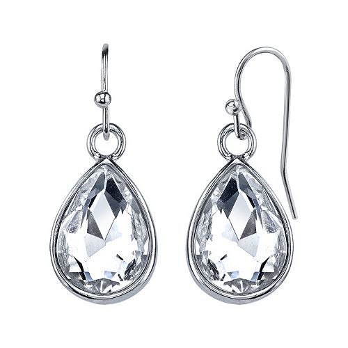 1928 Simulated Crystal Teardrop Earrings