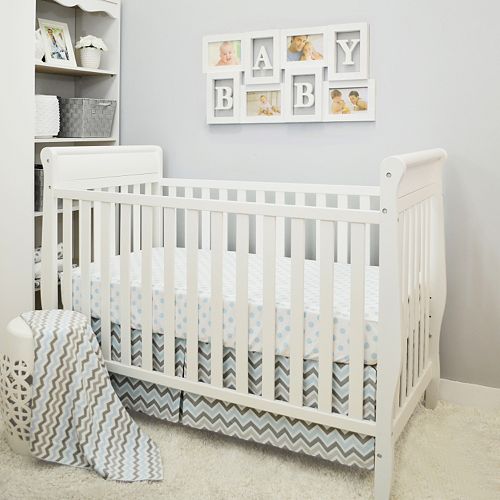 Tl Care 3 Pc Polka Dot Chevron Crib Bedding Set