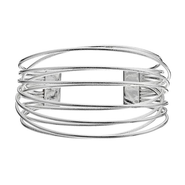 Crisscross Wire Multi Row Cuff Bracelet