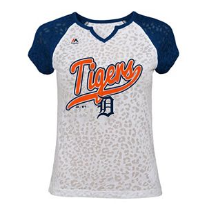 Girls 7-16 Majestic Detroit Tigers Retro Win Tee