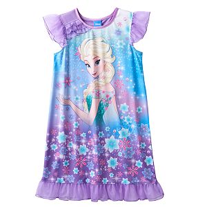 Disney's Frozen Elsa Girls 4-12 Cosmic Knee-Length Dorm Nightgown