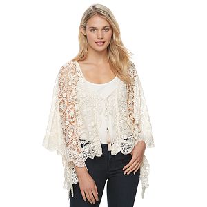 Juniors' Mason & Belle Crochet Poncho