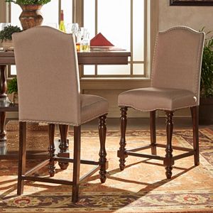 HomeVance Ingram Nailhead Accent Counter Chair 2-piece Set
