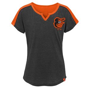 Girls 7-16 Majestic Baltimore Orioles Ballpark Dolman Tee