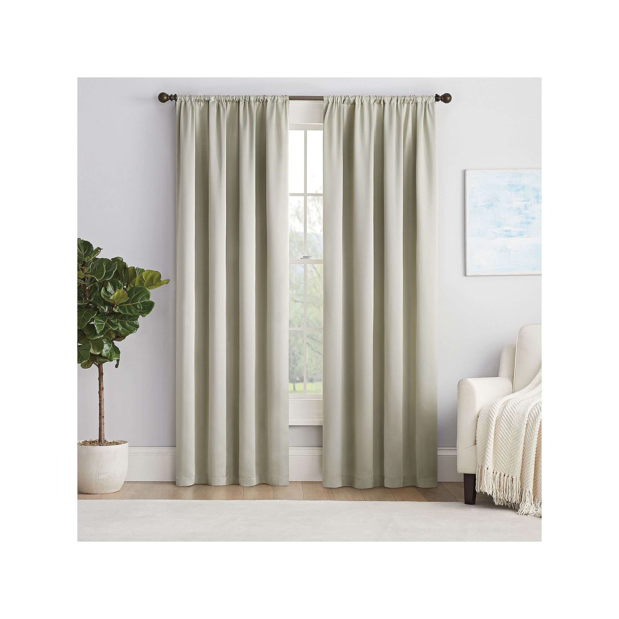 eclipse Solid Thermapanel Room-Darkening 1-Panel Window Curtain, Grey