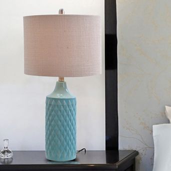 Catalina Lighting Textured Geometric Ceramic Table Lamp