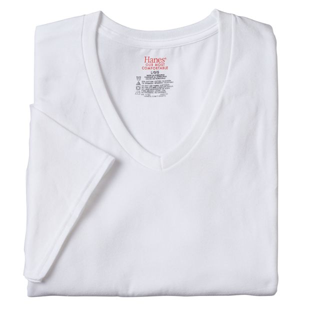 Hanes Mens Ultimate ComfortBlend White V-Neck Undershirt 3-Pack