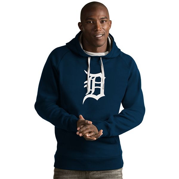 Detroit Tigers Antigua Strong Hold Long Sleeve Henley Hoodie T