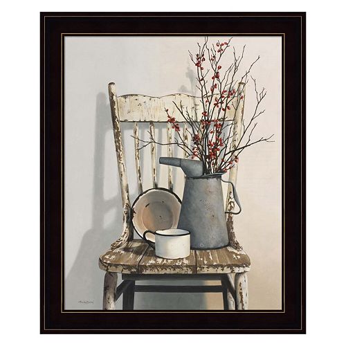 Watering Can On Chair Framed Wall Art